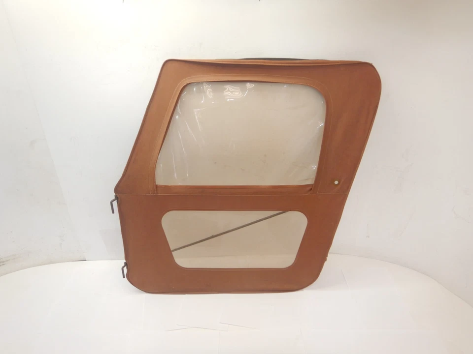 Jeep CJ CJ7 CJ8 76-86 OEM Nutmeg Full Soft Door Pair Clear Window 1 Piece Foto 3 de 4