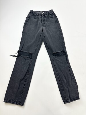 Pacsun Jeans Women's 23 Black Light Wash Distressed Dad Jean