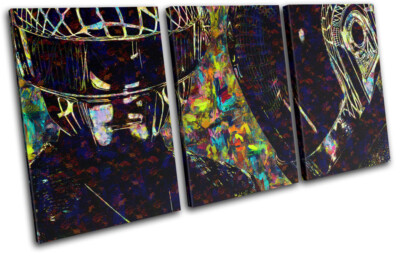 Daft Punk DJs Pop bunte Farbe DJ Club HÖHEN LEINWANDBILD WANDBILD Bild Druck