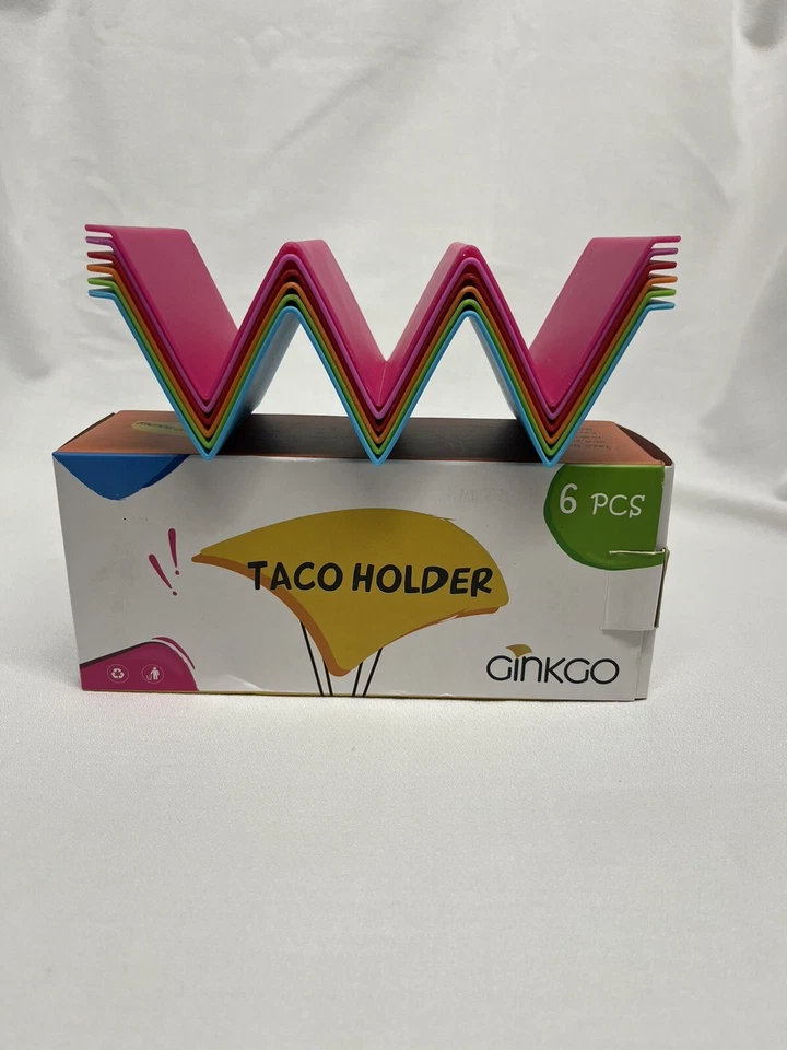 GINKGO Colorful Taco Holders set of 6, Large Taco Stand with Handles - Image 2 of 4