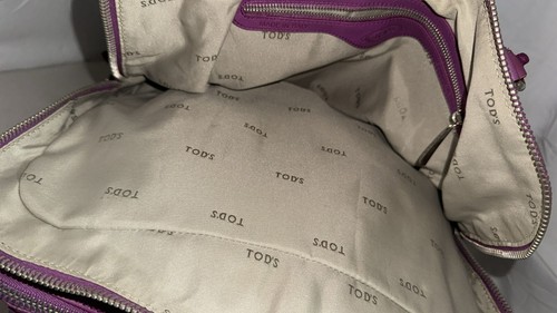 ❤️$2400 ITALY TODS Lilac Real Soft Leather Novak Bag Double Satchel Handbag - Picture 10 of 13