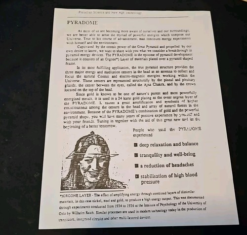 New 9” Pyradome by Pyradyne Dr Fred Bell Pyramids Gold With Paperwork From Book - Picture 8 of 9