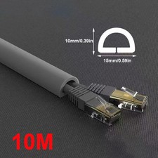 10M D-Line TV Electrical Cable Wire Tidy Plastic Cover Wire Hide Trunking PVC