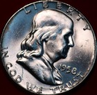 Uncirculated 1958 Philadelphia Mint Silver Franklin Half — photo 1