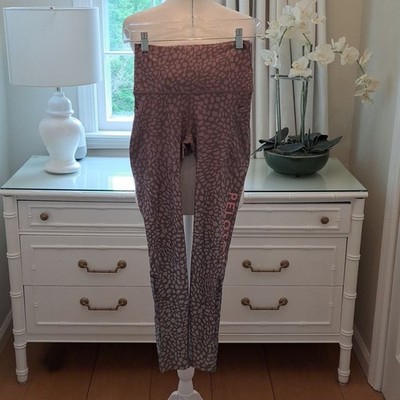 Peloton/With Womens Spotted Athletic Leggings Hip Pockets Mesh Accent Size Small