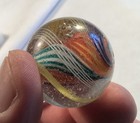LARGE Antique German Latticino Ribbon Swirl Core Marble 1 3/8” — photo 8
