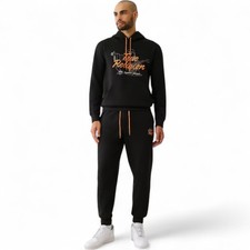 True Religion Mens 2 PC Sweatsuit Fleece Tracksuit Matching Hoodie Joggers NWT