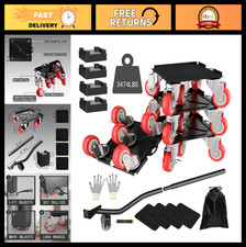 Heavy Duty Furniture Dolly with 5 Wheels, 3474LBS Capacity, 360 Rotatable Rubbe