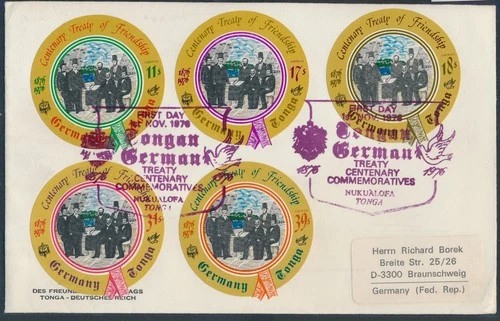 LS80560 Tonga 1976 to Germany treaty of friendship FDC used