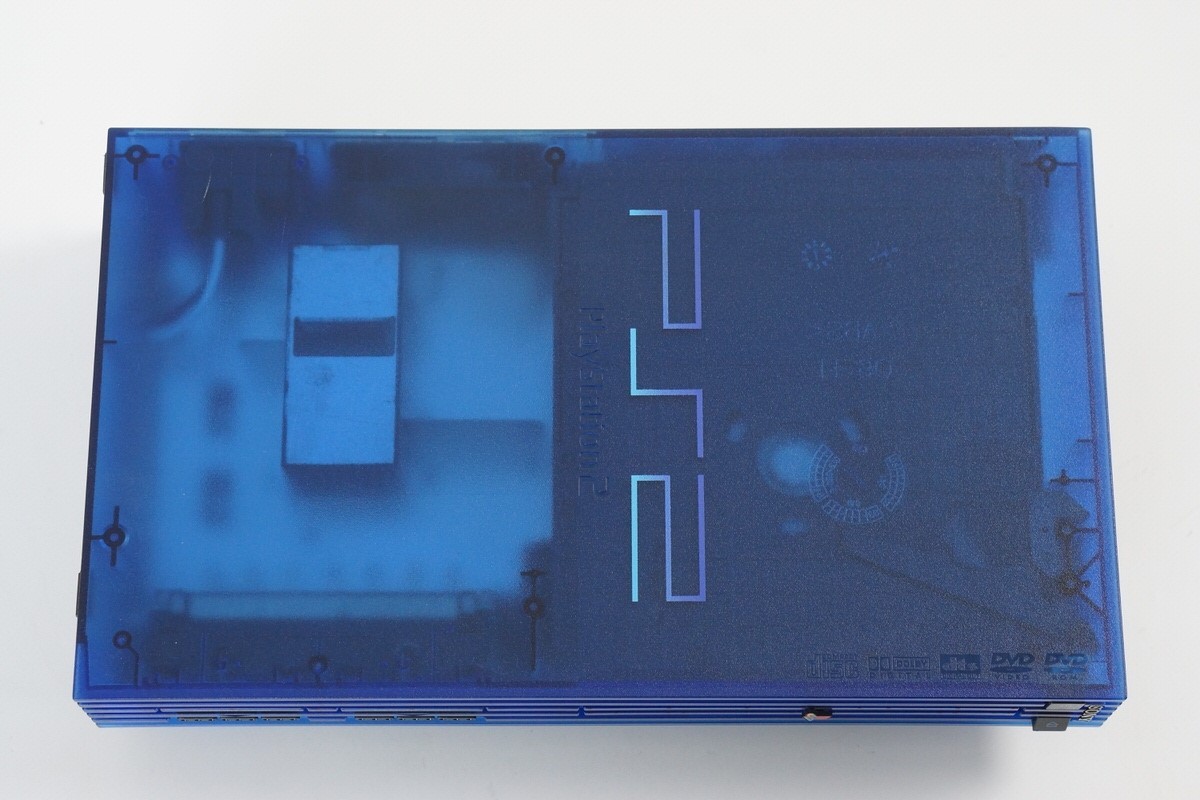 SONY - Playstation2(オーシャンブルー、SCPH-37000L) Ocean Blue Playstation 2 Console PS2 SCPH-37000L Transparent