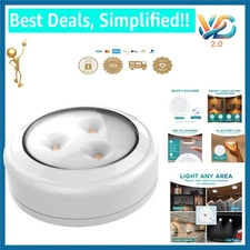 Wireless LED Puck Light with Remote Control Battery Powered Under Cabinet Clo...