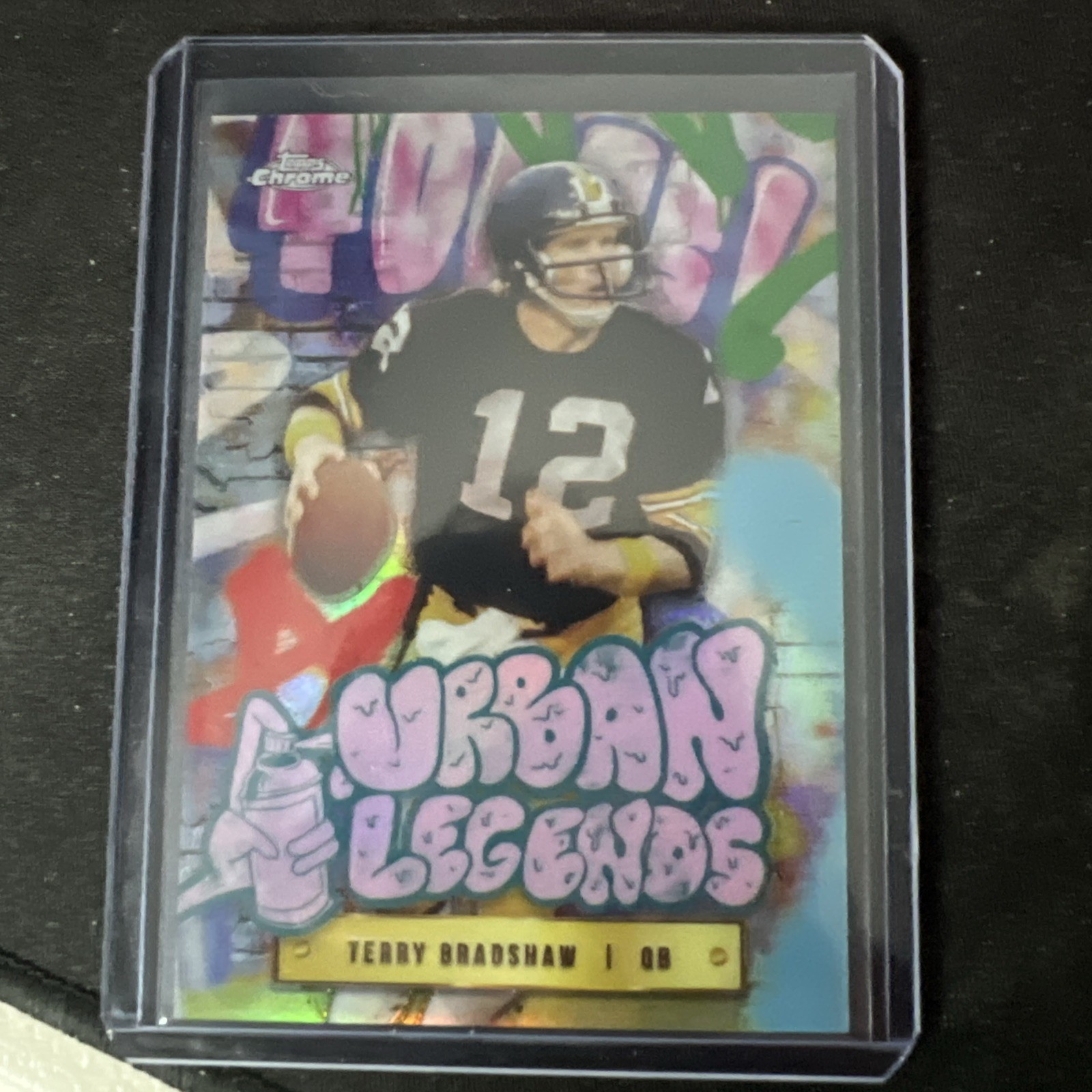 Terry Bradshaw #UL-17 Football Cards 2024 Topps Chrome Urban Legends trading card — raw and PSA graded price guide