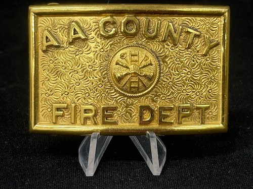 Vintage Anne Arundel, MD Fire Department Division Chief Badge & Belt Buckle - Picture 2 of 12