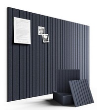 Fluxynara Large Felt Bulletin Board 48" X 36" Fine-Stripe 12-Pack, Navy Blue