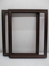 Lot Of 2 Matching Maroon & Gold Solid Wood Pic Frames Fits 11" X 14"