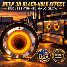 2x 4 Round Led 3d Abyss Halo Tail Lights Strobe Brake Turn Signal Chrome Bezel 2x 4 Round Led 3d Abyss Halo Tail Lights Strobe Brake Turn Signal Chrome Bezel