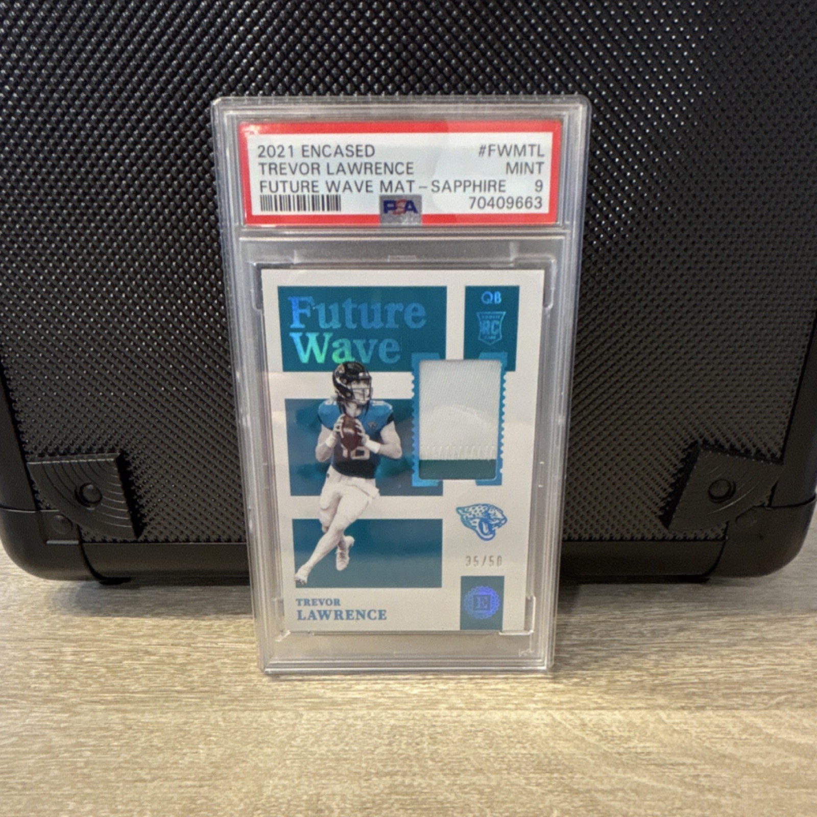Trevor Lawrence Panini Encased Future Wave Materials #FWMTL Sapphire