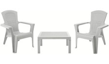 Baltimore 2 Seater Plastic Garden Bistro Set With Table And Chairs