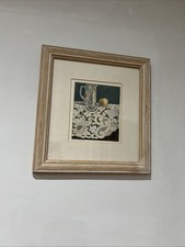 Original Aquarell Gemälde Krug & Apfel Janet Skea datiert n signiert Februar 1986