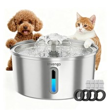 Cat Water Fountain Stainless Steel 3.2L/108oz, Invengo Automatic Pet Fountain...