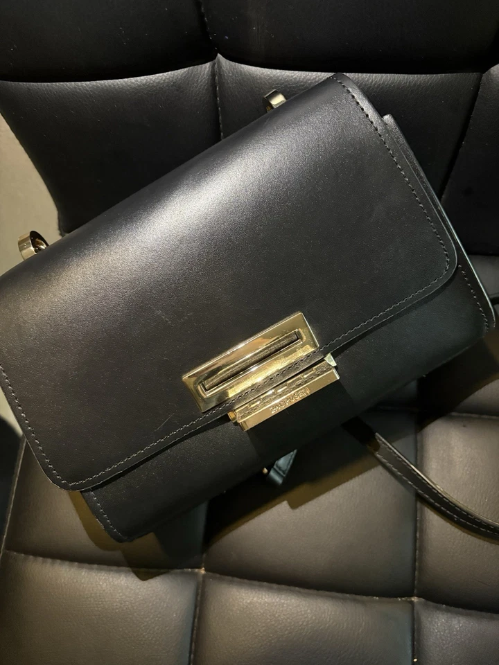 Bolso Cartera Zac By Zac Posen Negro Lazo Hombro/CrossBody Cadena Dorada Foto 3 de 4