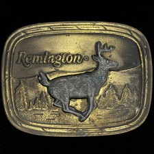 Remington Deer Buck Stag Hunting Gun Gift Western Cowboy 70 Vintage Belt Buckle