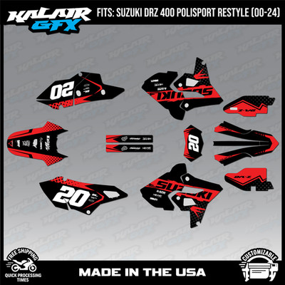 Graphics Kit for Suzuki DRZ400 Polisport Restyle  (2000-2024) Spear - RED