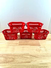 Lot of 5 Spritz Target Mini Red Shopping Basket with Handle & Bullseye Logo