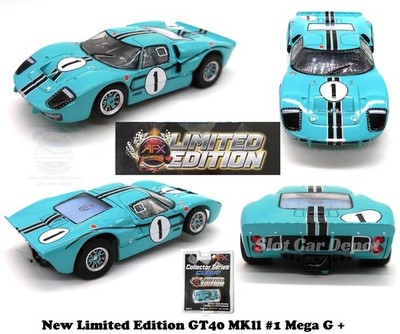 AFX Ford GT40 MKll #1 Turquoise Mega G+ Chassis Limited Edition 22131