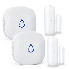 METAK Door Chime, Wireless Door Open Contact Sensor Alarm with 500 FT Range, ...