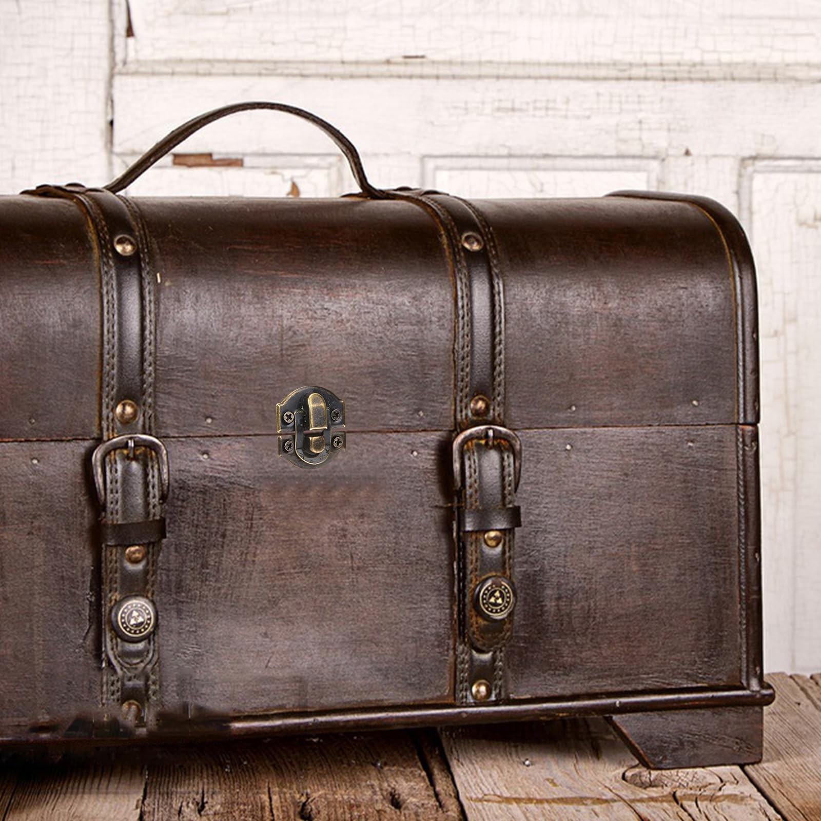 Antique Bronze Wooden Box Hinges and Latches with Matching Style B 