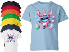 T-shirt unisex coniglietto pasquale bambini simpatico cartone animato caccia uova ragazzi ragazze regalo maglietta