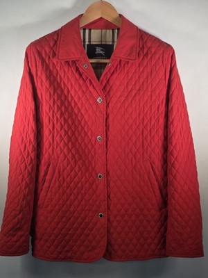 Burberry London rote Steppjacke Nova Check Futter Gr. 46 XL Damen