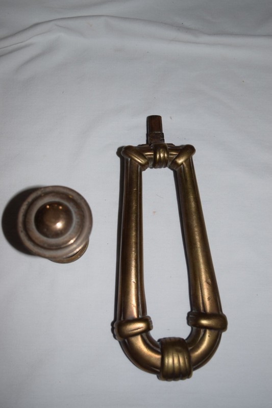 Nice Heavy Antique Brass Door Knocker 7 + 3.5 “  Cast Striker