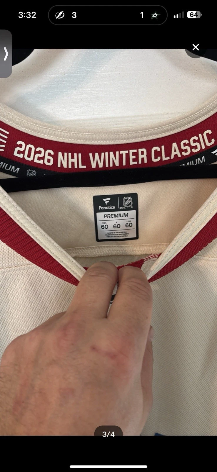 Fanatics New York Rangers 2026 Winter Classic Jersey Size 60