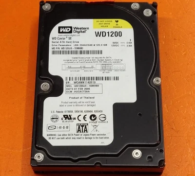 ⭐️⭐️⭐️⭐️⭐️*AS IS* HDD Hard Drive SATA 3.5" WD Caviar SE WD1200JS-55MHB0 120GB - Image 1 of 4