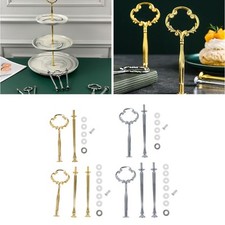 Soporte para plato de pastel de 2/3 niveles accesorios para cupcakes plata dorado boda fiesta sin plato