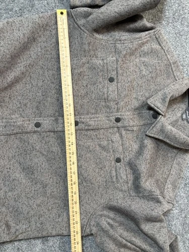 Eddie Bauer Jacket Mens XL Gray Fleece Knit Snap Front Shacket Casual Outdoor image 6