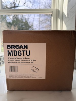 New in box Broan MD6TU 6 Inch Universal Make-Up Air Slave Damper