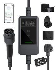 EV Charger 3 Pin Plug 10m with App dé 3kW 6-13A Granny Charger with IP66 & Type