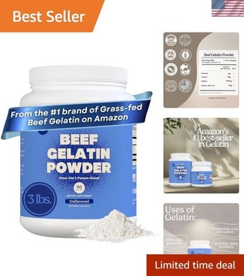 Versatile 3 lb Grass-Fed Gelatin Powder - Keto & Paleo Friendly Nutrition