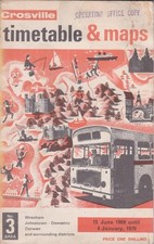 CROSVILLE BUS TIMETABLE BOOK WREXHAM  JUN 1969 WITH ROUTE MAP