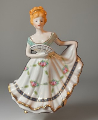 Vtg Southern Belle W/Green Floral Dress W/Gold Accents-50s Cracker Barrel Collec