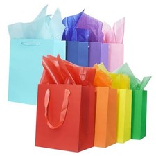 8 Pcs Medium Gift Bags With Handles: 8x5x10 1 Count Pack of 8 8 Colors