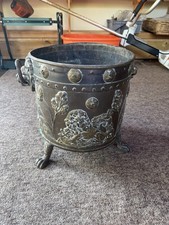 Victorian Antique Original Copper & Brass Lion Head jardinier , Pre-1890