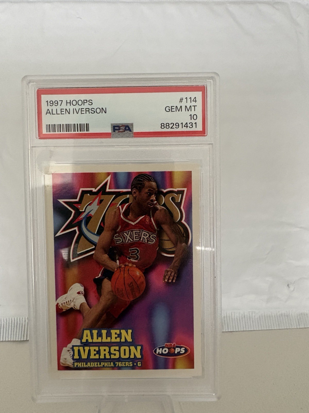 1997 Skybox NBA Hoops Allen Iverson #114 Philadelphia 76ers SP Ebay 1/1 PSA 10