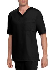 Grey's Anatomy by Barco Men's 3-Pocket V-Neck Scrub Top Black 0103