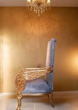 DERNIER:TRÈS IMPOSANT FAUTEUIL STYLE BAROQUE ANGES BOIS MASSIF DORÉ FEUILLE D'OR