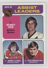 1975-76 Topps League Leaders Bobby Clarke Orr Pete Mahovlich #209 HOF 0u2j
