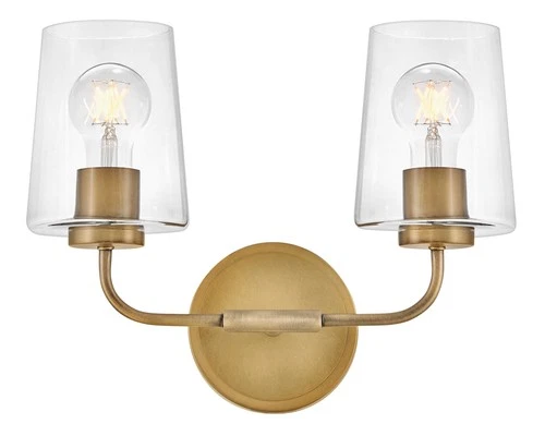 Lark 853452-CL Kline 2 Light 14"W Vanity Light - Brass - Picture 1 of 12